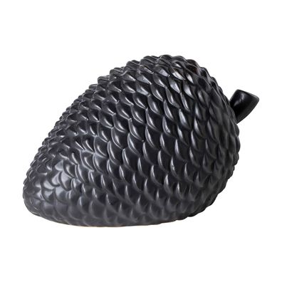 Fink schwarzer Deko Zapfen 13 x 9 cm aus Porzellan Tannenzapfen zum dekorieren