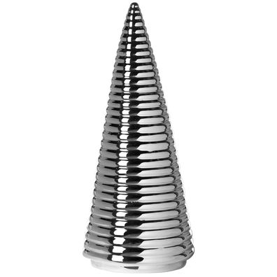 Fink silberner Tannenbaum 25 cm aus Porzellan Deko-Weihnachtsbaum zum Aufstellen