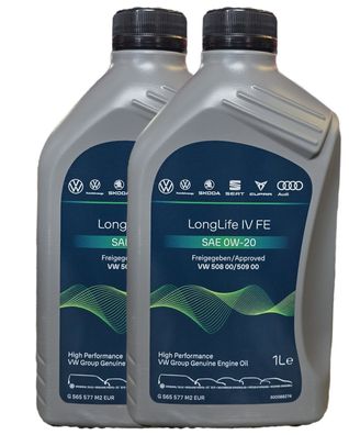 Original VW AUDI SKODA SEAT Öl 0W20 Longlife 4 IV 508.00 / 509.00 Motoröl 2x1 L
