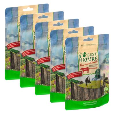 Best Nature Premium Snack für Katzen, 5x 50 g - Fleischsticks vom Rind