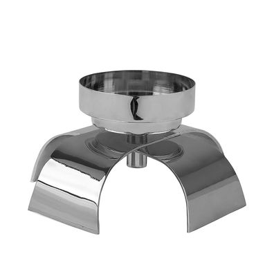 Fink silberner Kerzenhalter 23 x 13 cm Aluminium Kerzenständer für Stumpenkerzen