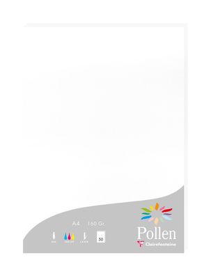 Clairefontaine Papier A4 Pollen 160g weiss 50Bl