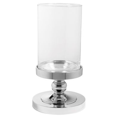 Fink großer Kerzenhalter für Stumpenkerzen 15 cm Aluminium Kerzenständer mit Glas