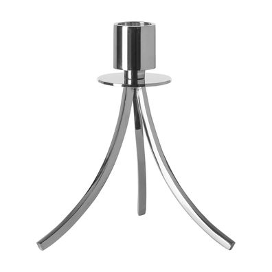 Fink Kerzenhalter 19 cm für Stabkerzen glänzend vernickelt stehend auf 3 Füßen