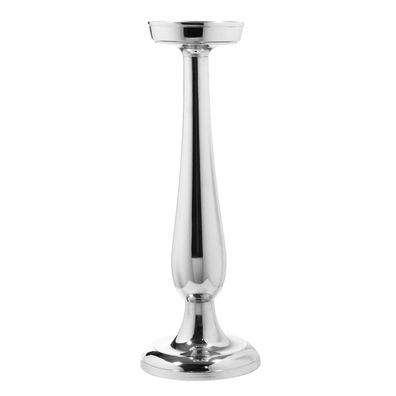 Fink großer Stumpenkerzen-Halter 36 cm Alu vernickelt Kerzenhalter ohne Glas