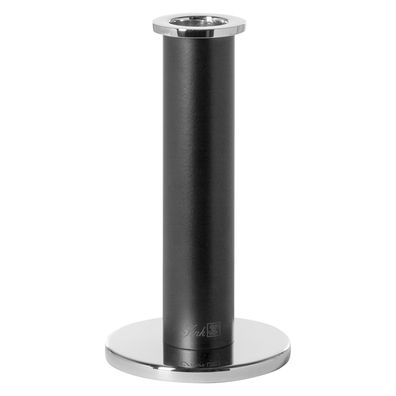 Fink schwarzer Stabkerzenhalter 18cm schmal rund Kerzenständer mit silbernem Fuß