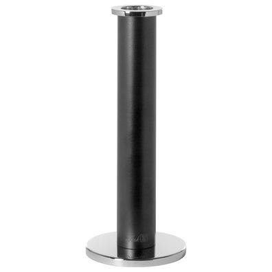 Fink schwarzer Stabkerzenhalter 24cm schmal rund Kerzenständer mit silbernem Fuß