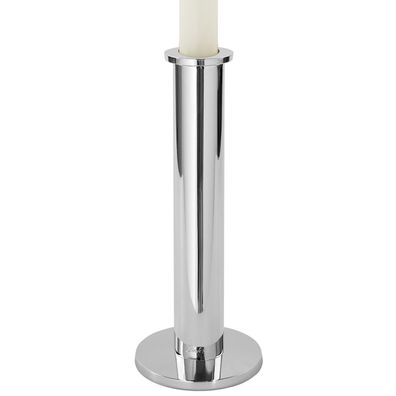 Fink Alu Kerzenhalter 24 cm für Stabkerzen glänzend vernickelter Kerzenleuchter