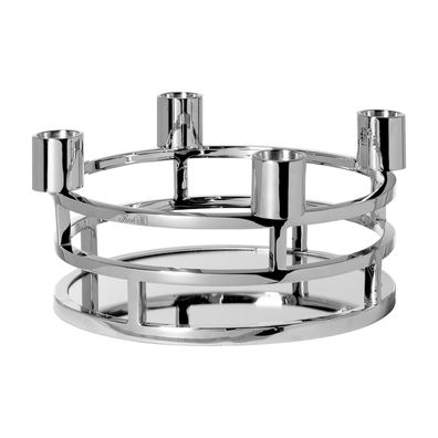 Fink 4-flg. Kerzenhalter Ø 29 cm für Stabkerzen rund Kerzenkranz mit Spiegelglas