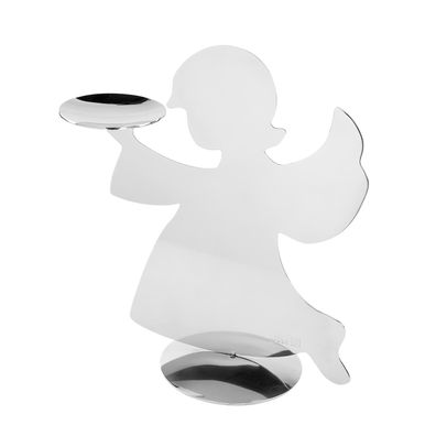 Fink stehender Deko Engel Kerzenhalter 30 cm Edelstahl Dekofigur für Teelichter