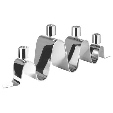 Fink 4-flammiger Kerzenhalter 51 cm Kerzenleuchter für Stabkerzen Alu vernickelt