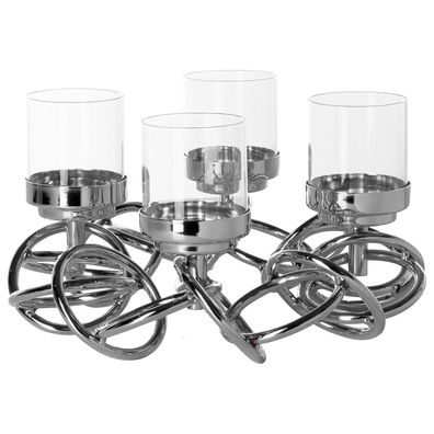 Fink 4-flg. Advents-Kerzenhalter Ø33cm mit Gläser für Stumpenkerzen & Teelichter