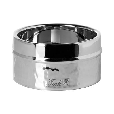 Fink kleiner Stumpenkerzenhalter Ø 10 x 5 cm Kerzenleuchter Edelstahl gehämmert