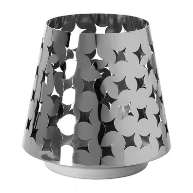 Fink kleines Edelstahl Windlicht 9x10 cm kegelförmiges Teelicht-Stimmungslicht