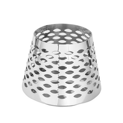 Fink Windlicht 19 cm kegelförmiges Edelstahl Stimmungslicht für Stumpenkerzen