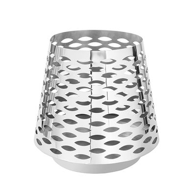 Fink Windlicht 32 cm kegelförmiges Edelstahl Stimmungslicht für Stumpenkerzen