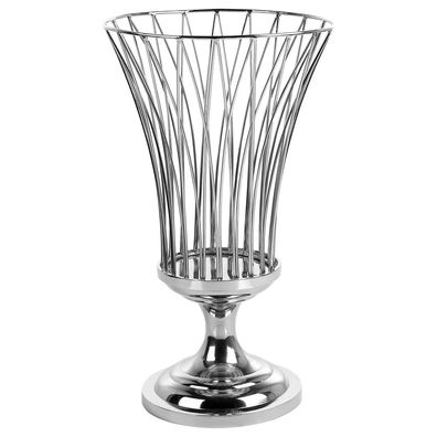 Fink Edelstahl Windlicht ohne Glas 43 cm Kerzenhalter für Stumpen- & LED Kerzen