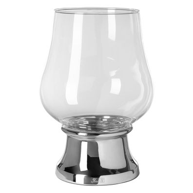 Fink Windlicht mit Tulpenglas 37 cm Aluminium Kerzenhalter für Stumpenkerzen