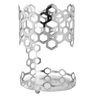 Fink Windlicht ohne Glas 18 cm aus Edelstahl Kerzenhalter für LED-Kerzen