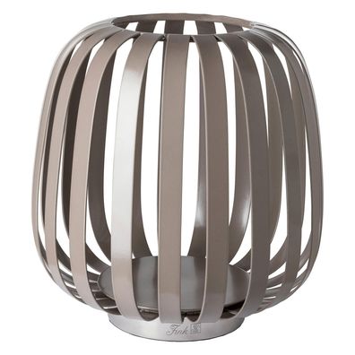Fink Windlicht ohne Glas 22 cm eiserner hellbrauner Kerzenhalter für LED Kerzen