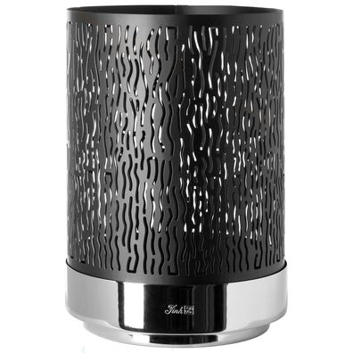 Fink elegantes Windlicht ohne Glas 30 cm schwarzes Stimmungslicht für LED-Kerzen