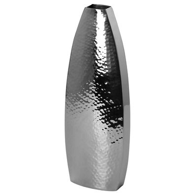 Fink 30 cm hohe Design Blumenvase Edelstahlvase aus gehämmerten Edelstahl