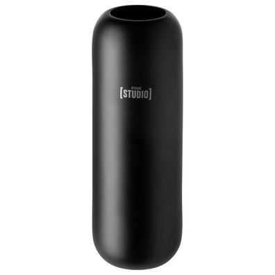 Fink Studio Design Blumenvase 23 x 8 cm schwarz Tisch-Vase aus mattem Edelstahl