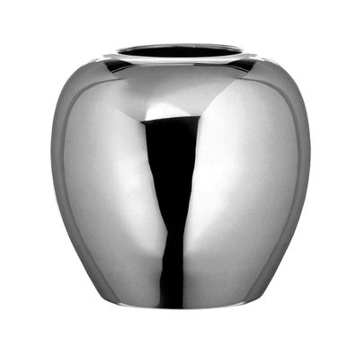 Fink elegante kleine Blumenvase Ø 20cm runde silberne Metall-Vase im Kugeldesign