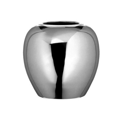 Fink elegante große Blumenvase Ø 25 cm runde silberne Metall-Vase im Kugeldesign
