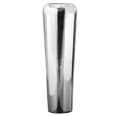 Fink hohe Boden-Vase 70 cm schmale silberne Blumenvase aus vernickeltem Metall