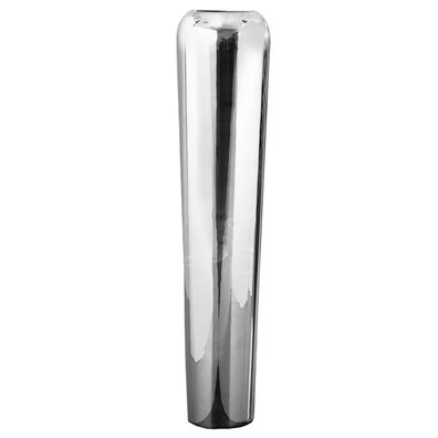 Fink hohe Boden-Vase 90 cm schmale silberne Blumenvase aus vernickeltem Metall