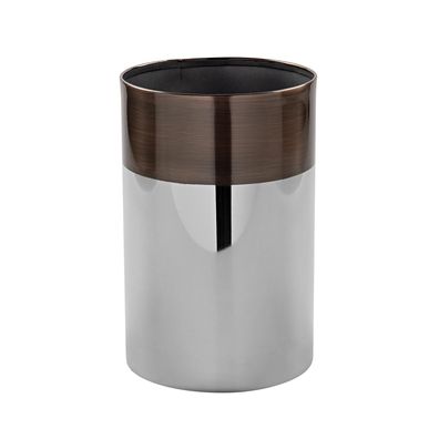 Fink runde Edelstahl Vase 20x13 cm Blumengefäß silber-bronze Blumenvase