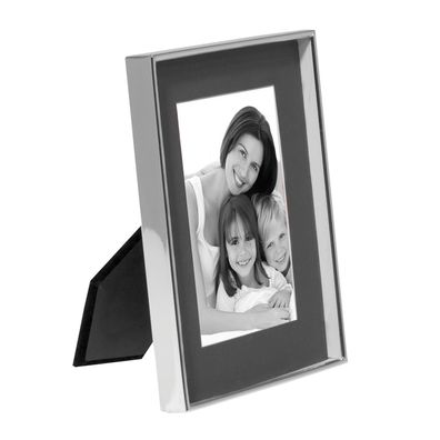 Fink Bilderrahmen Fotomaß 10x15 cm grau-versilberte Leiste Fotorahmen