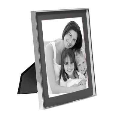 Fink Bilderrahmen Fotomaß 20x25 cm grau-versilberte Leiste Fotorahmen