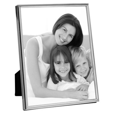 Fink versilberter Bilderrahmen Fotomaß 20x25 cm Fotorahmen mit Perlrand