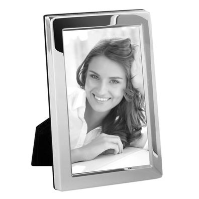 Fink versilberter Bilderrahmen 9x13 cm Fotorahmen glänzend glatte Leiste