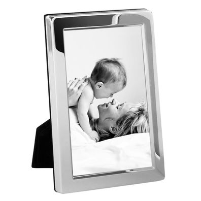 Fink versilberter Bilderrahmen 13x18 cm Fotorahmen glänzend glatte Leiste