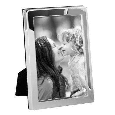 Fink versilberter Bilderrahmen 20x25 cm Fotorahmen glänzend glatte Leiste