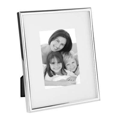 Fink versilberter Bilderrahmen Fotomaß 13x18 cm Fotorahmen mit Passepartout