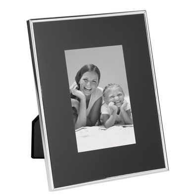 Fink Bilderrahmen 10x15 cm Fotorahmen mit versilbertem Rand & breiter Glasleiste