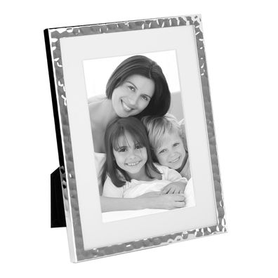 Fink gehämmerter Bilderrahmen Fotomaß 10x15cm versilberter Fotorahmen für 1 Foto