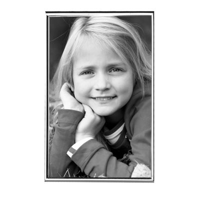 Fink versilberter Bilderrahmen Maß 9x13 cm Fotorahmen mit schmaler Leiste