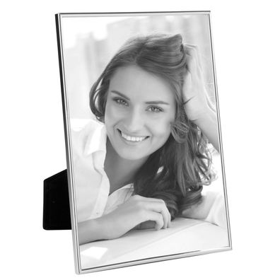 Fink versilberter Bilderrahmen Maß 10x15 cm Fotorahmen mit schmaler Leiste