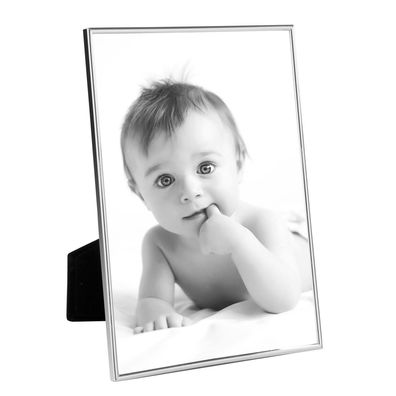 Fink versilberter Bilderrahmen Maß 13x18 cm Fotorahmen mit schmaler Leiste