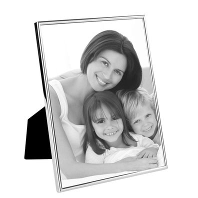 Fink versilberter Bilderrahmen Maß 20x25 cm Fotorahmen mit schmaler Leiste