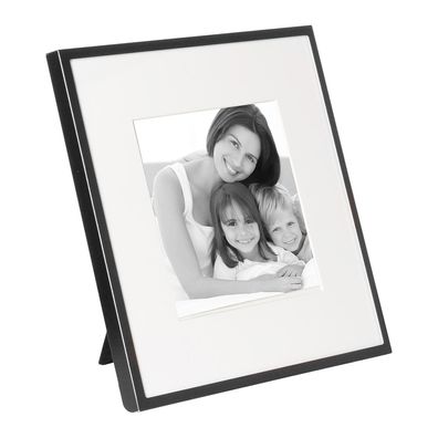 Fink schwarzer Alu Bilderrahmen 10x10 cm Fotorahmen schmale Leiste Passepartout