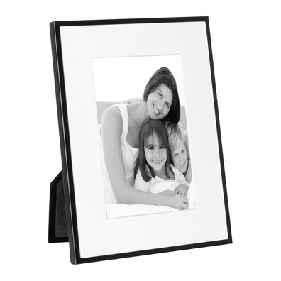 Fink schwarzer Alu Bilderrahmen 10x15 cm Fotorahmen schmale Leiste Passepartout