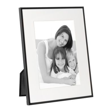 Fink schwarzer Alu Bilderrahmen 13x18 cm Fotorahmen schmale Leiste Passepartout