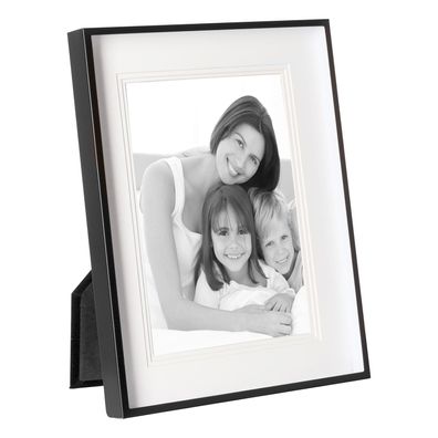 Fink schwarzer Alu Fotorahmen 13x18 cm Bilderrahmen schmale Leiste Passepartout