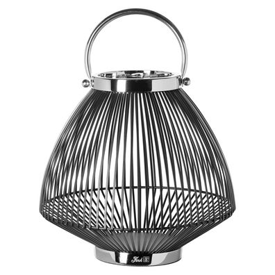 Fink Laterne 29 cm schwarz pulverbeschichtet für Stumpenkerzen oder LED-Kerzen